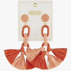 Brand New Mud Pie Orange Tassel Earrings